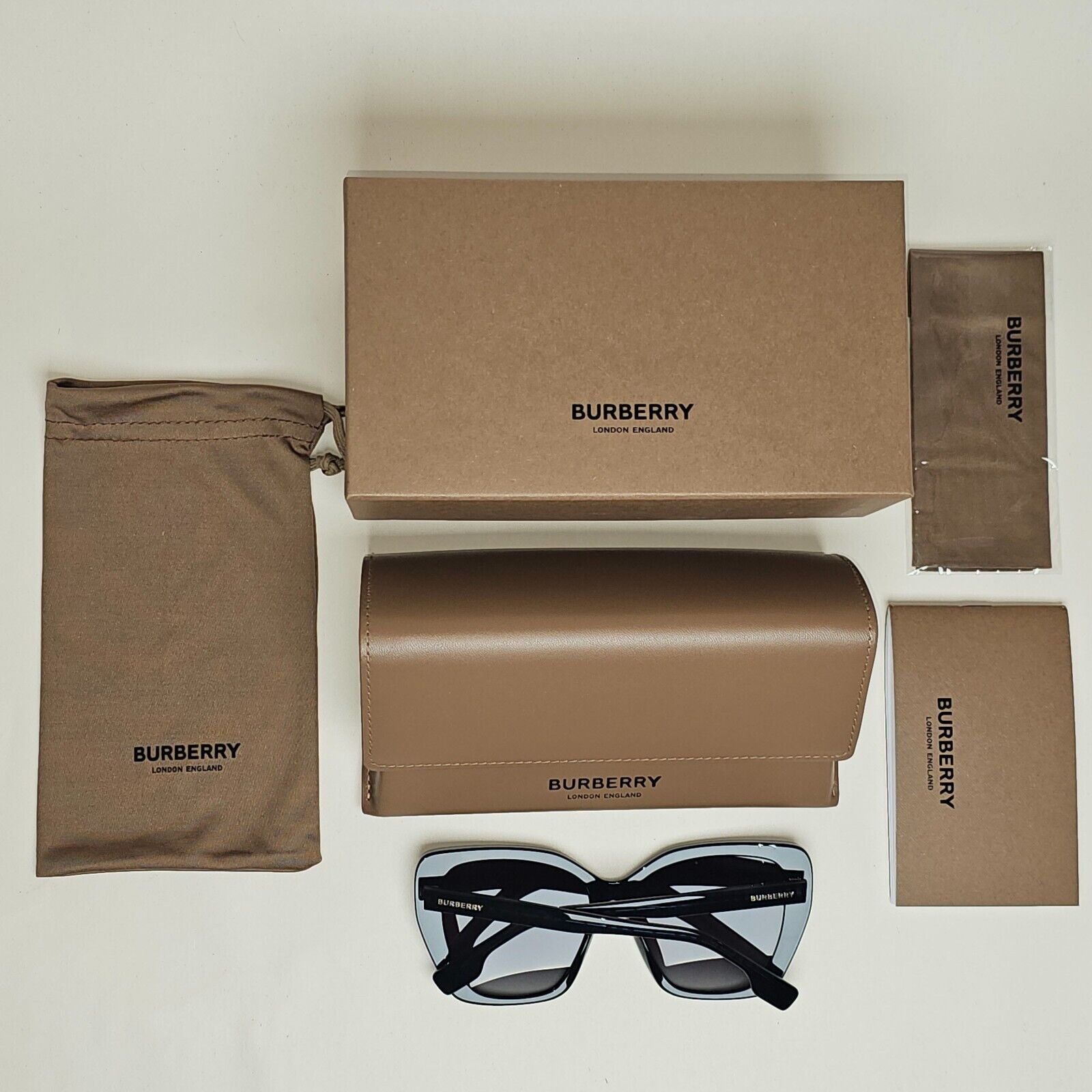 Burberry Sunglasses Tamsin Black Cat Eye Square Gradient BE 4366 3980/8G 55mm