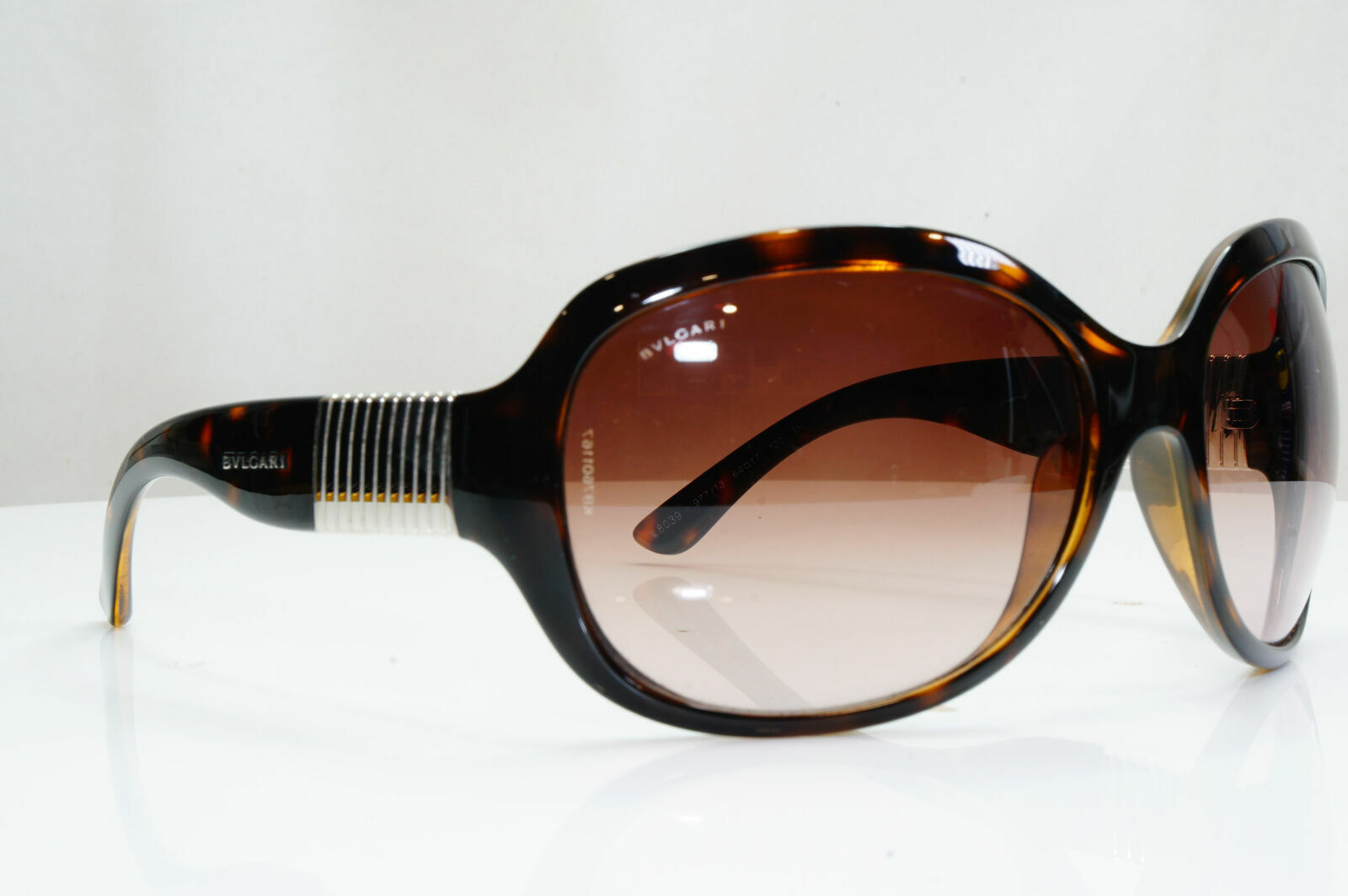 Authentic BVLGARI Boxed Vintage Sunglasses Brown Square HAVANA 8039 977/13 26624