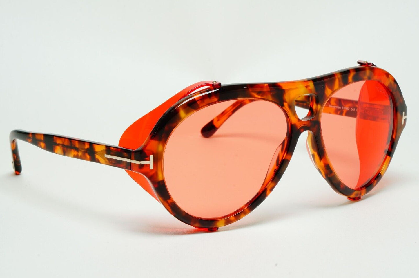 Tom Ford Sunglasses Neughman Brown Rose Red Rose Side Shields FT0882 TF 882 54S