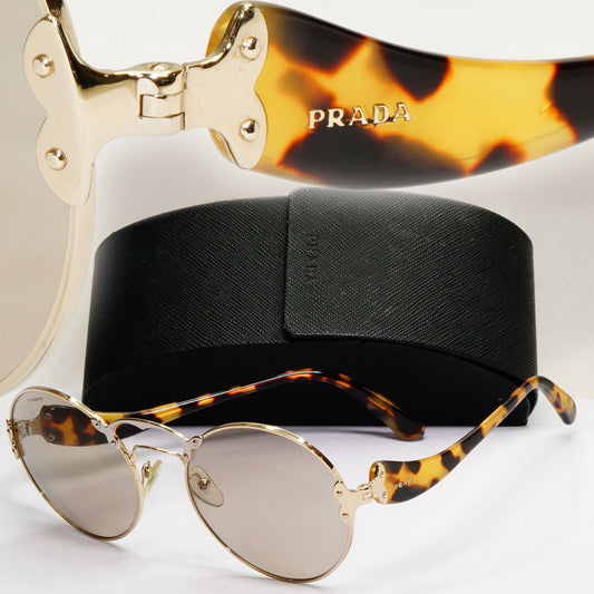 Prada Sunglasses 2016 Wanderer Gold Brown Ornate PR55TS SPR 55T ZVN-5J2 200124