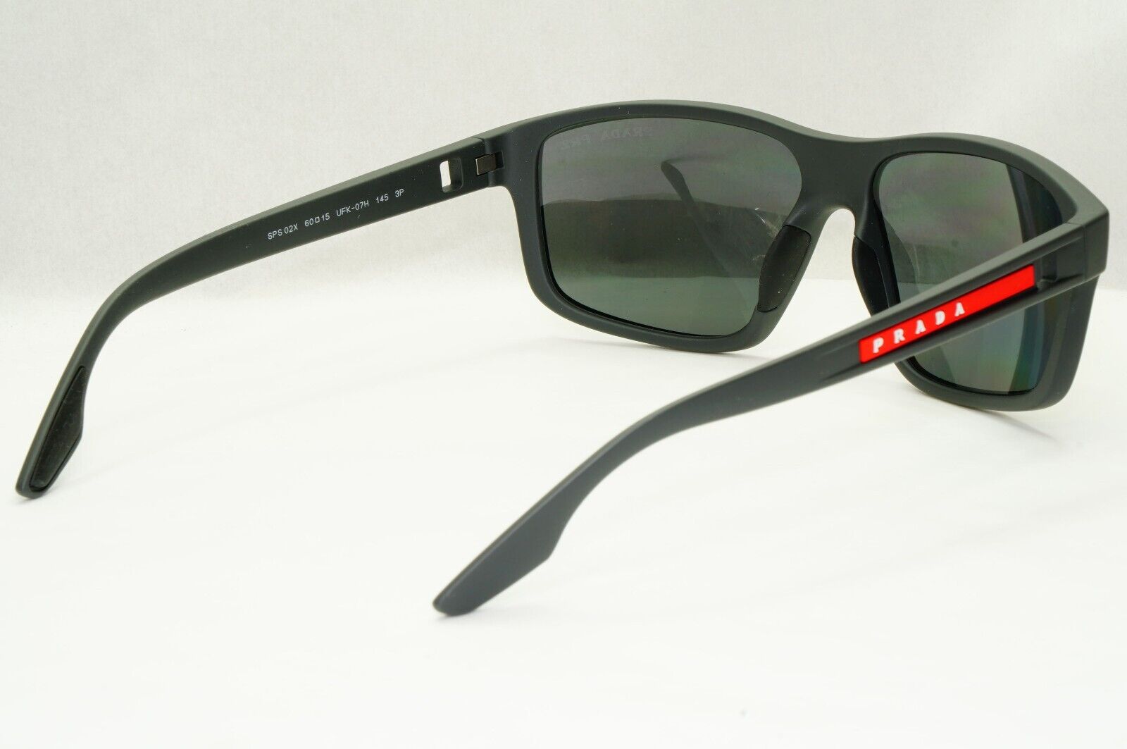 Prada Sunglasses Polarized Silver Mirror Grey Rubber PS02XS SPS 02X UFK-07H