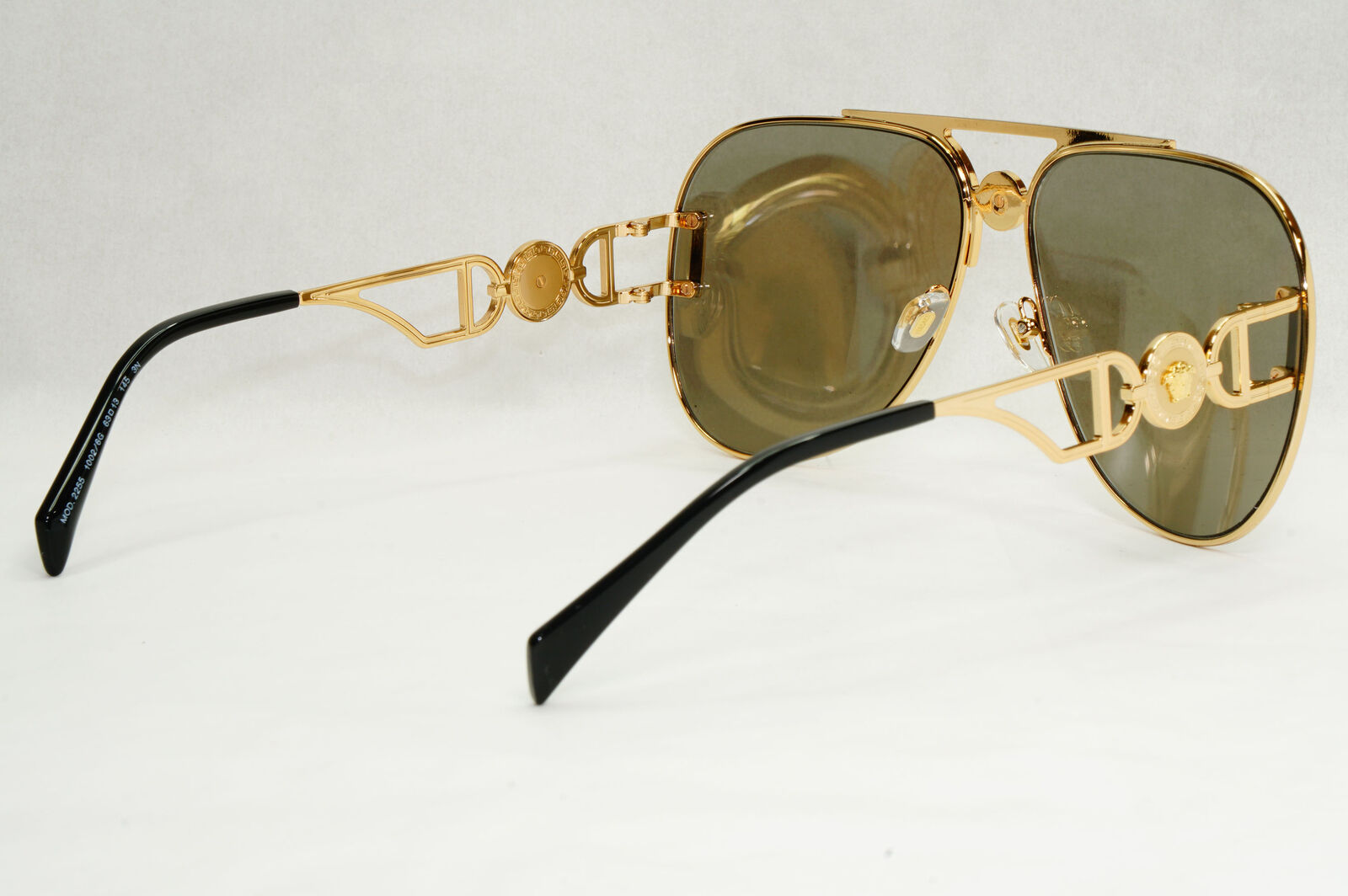 Versace Sunglasses Gold Silver Mirror Medusa Metal Pilot MOD VE 2255 1002/6G