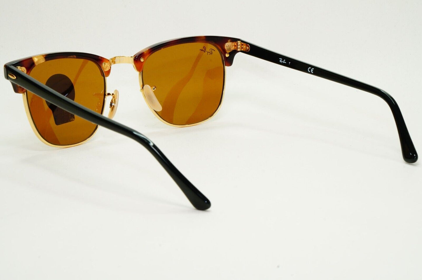Ray-Ban Sunglasses Clubmaster Fleck Havana Brown Black Gold RB 3016 1160 49mm