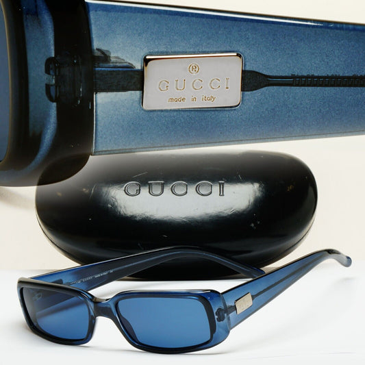 Gucci Sunglasses 1998 Vintage Blue Rectangle Transparent GG 2450/S K04 100225