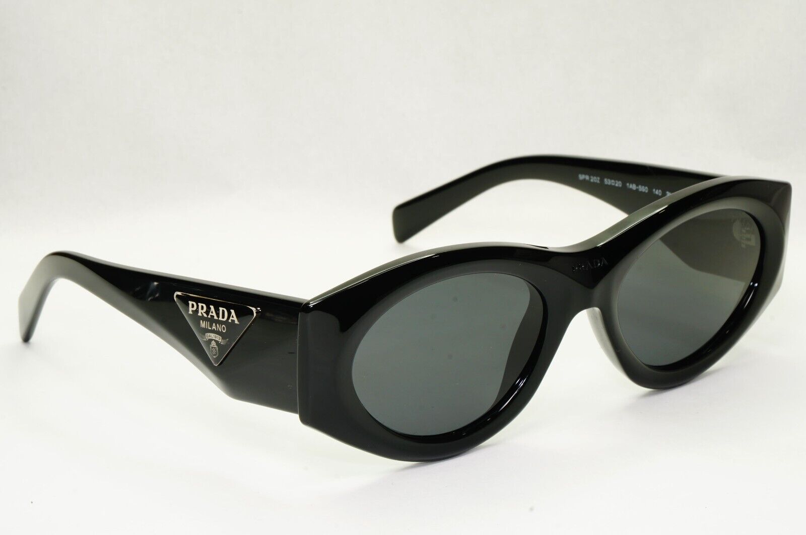 Prada Triangle Sunglasses Black Symbole Square PR20ZS SPR 20Z 1AB-5S0