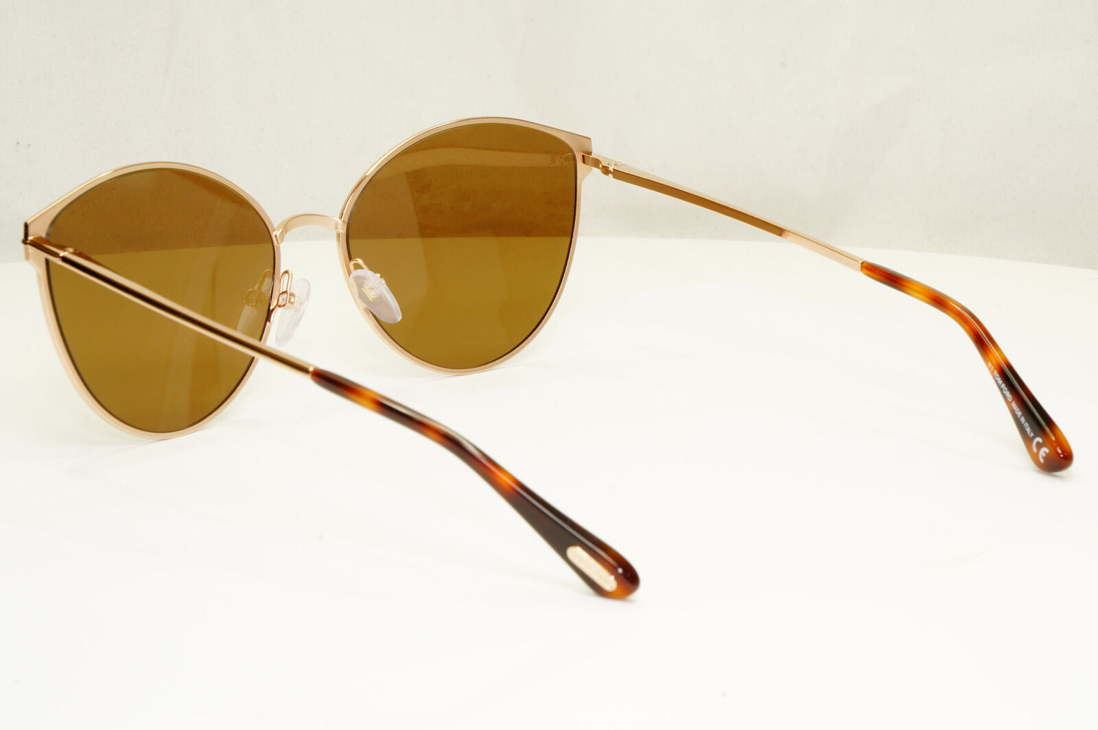 Authentic Tom Ford Womens Gold Brown Metal Sunglasses Zeila TF 654 28G