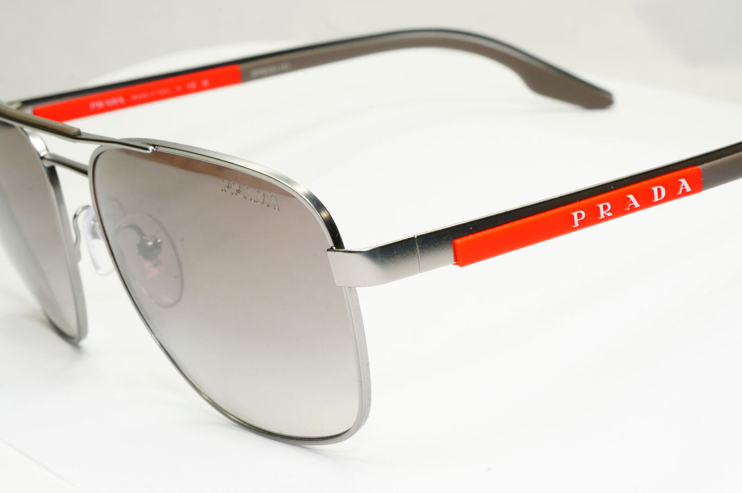 Prada Sunglasses Gunmetal Grey Matte Mirror Silver Pilot PS53XS SPS 53X 7CQ-02M