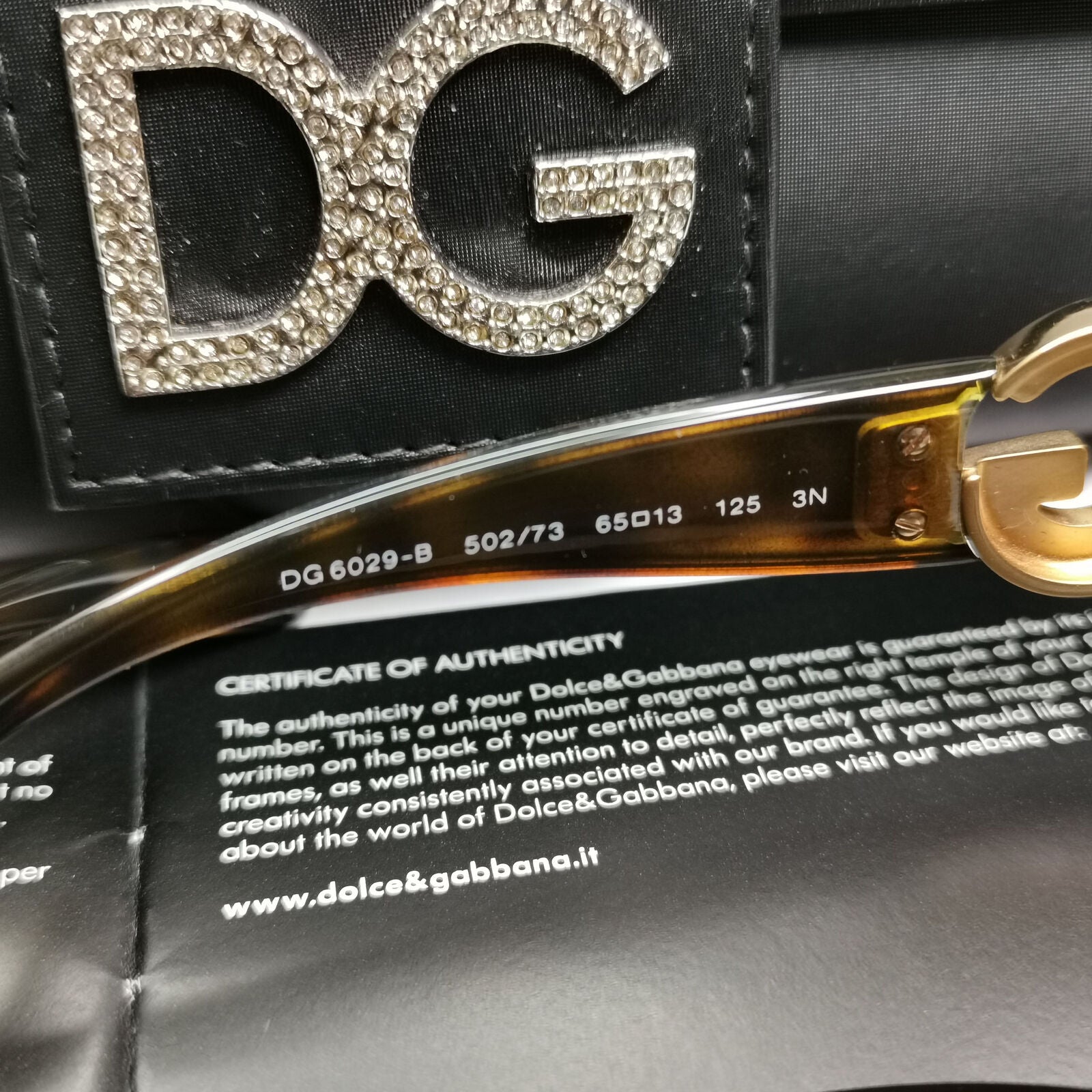 Dolce & Gabbana 2009 Sunglasses Brown Gold Diamante DG 6029-B 502/73 311022