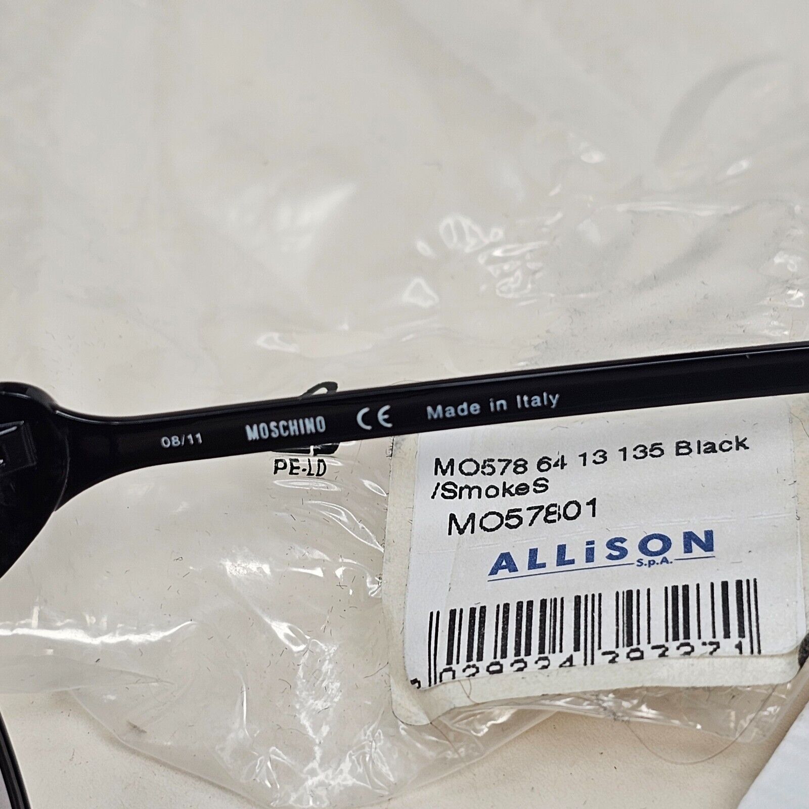Moschino Sunglasses 2005 Vintage Black Grey Pilot Red Heart MO578 01 101124