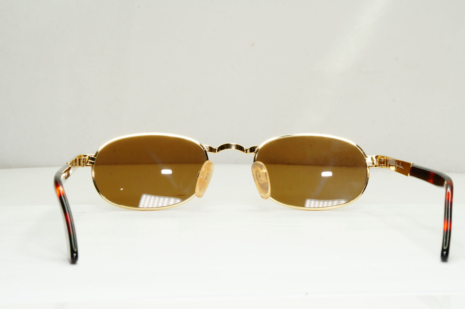 Versus 1996 by Gianni Versace Vintage Gold Brown Sunglasses Oval MOD F08 COL 36M