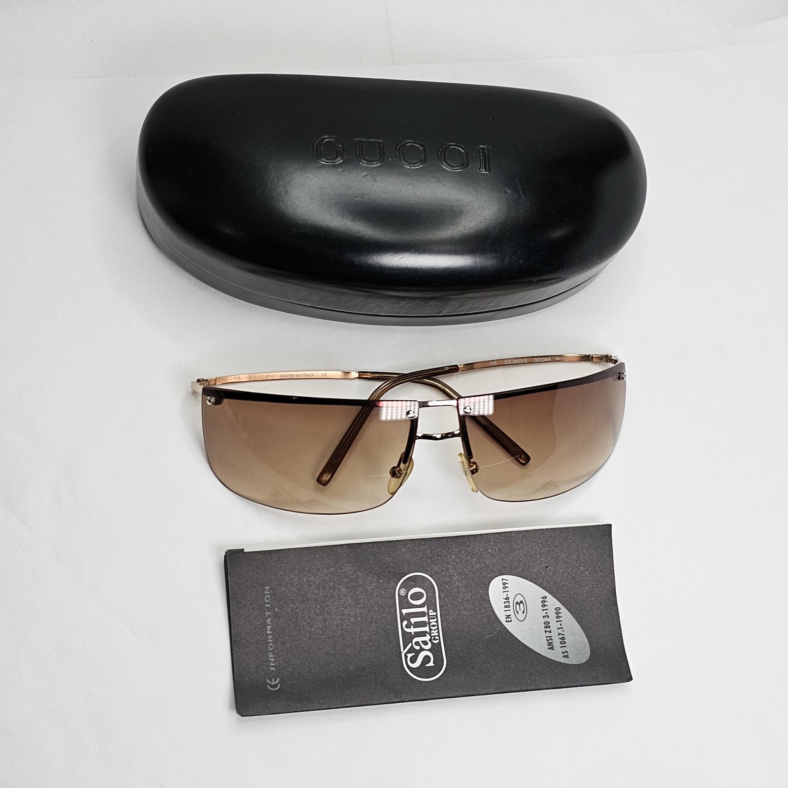 Gucci Sunglasses 2003 Vintage Wrap Gold Brown Gradient GG 2653/S OOOBA 130124
