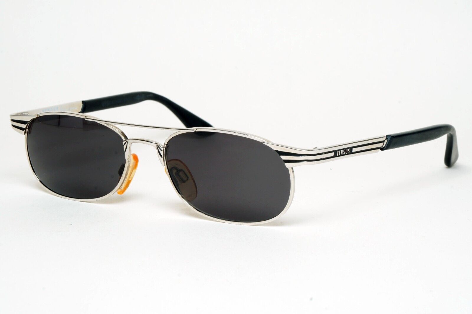 Versus Sunglasses 1996 by Gianni Versace Vintage Silver Black MOD F17 COL 12M