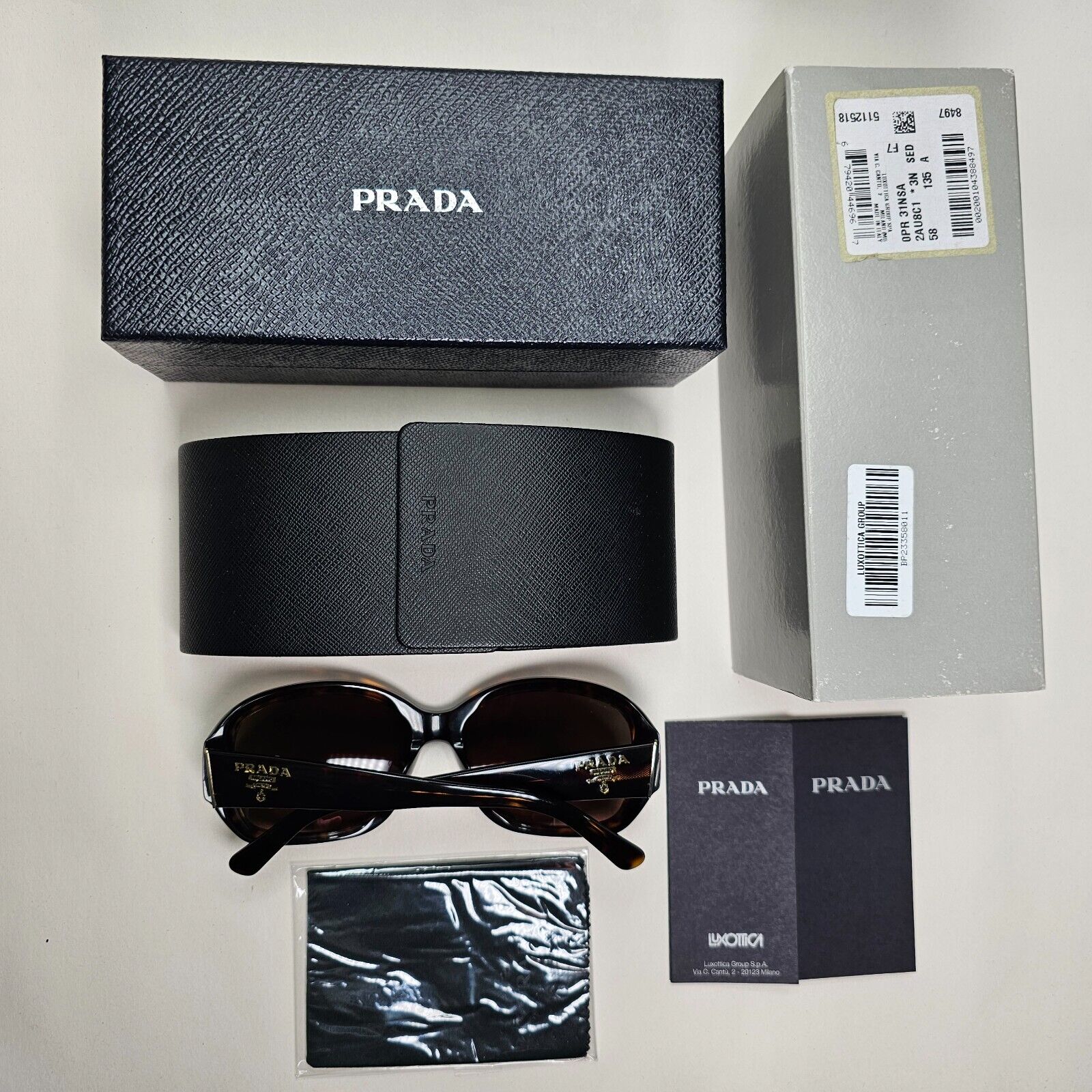 Prada Sunglasses 2012 Brown Tortoise Square Milano PR31NS-A SPR 31N-A 2AU-8C1