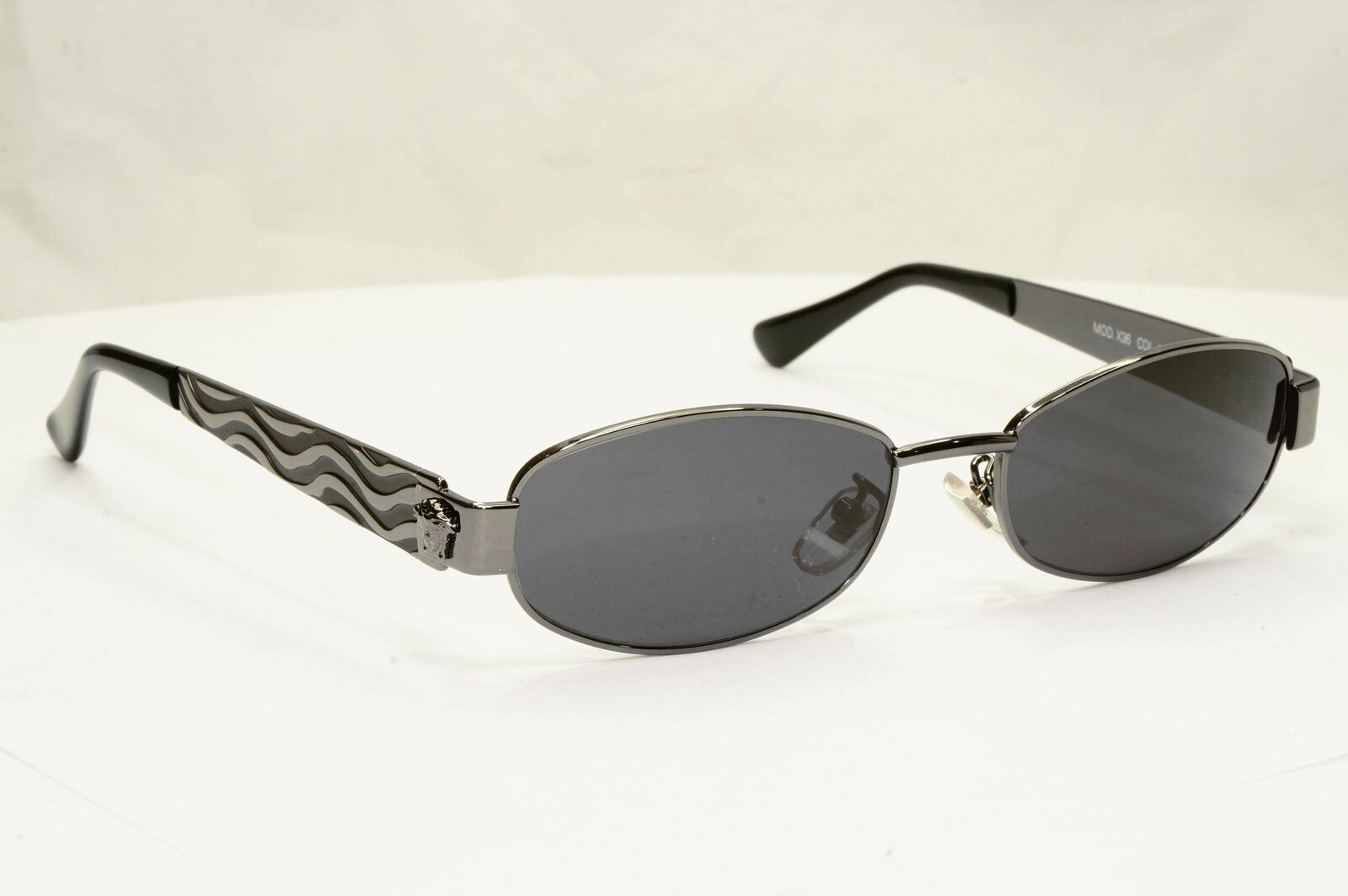 Gianni Versace 1996 Vintage Gunmetal Medusa Metal Sunglasses MOD X36 COL 89M