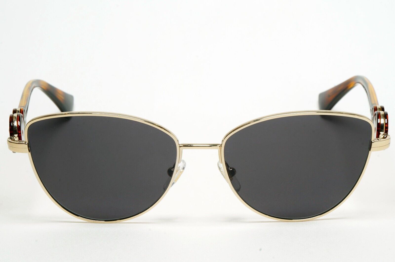 Versace Sunglasses Gold Medusa Black Brown Cat Eyee Metal MOD VE 1284 1489 55mm