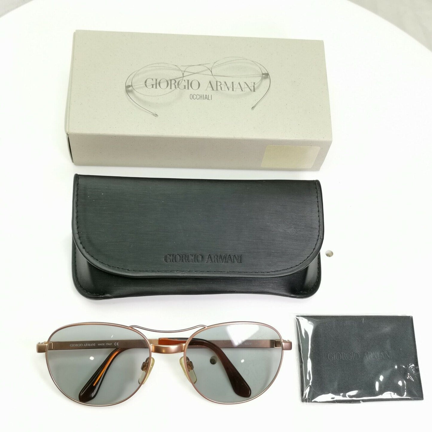 Authentic Giorgio Armani 1997 Vintage Sunglasses Gold Metal Men Women 644 925/41