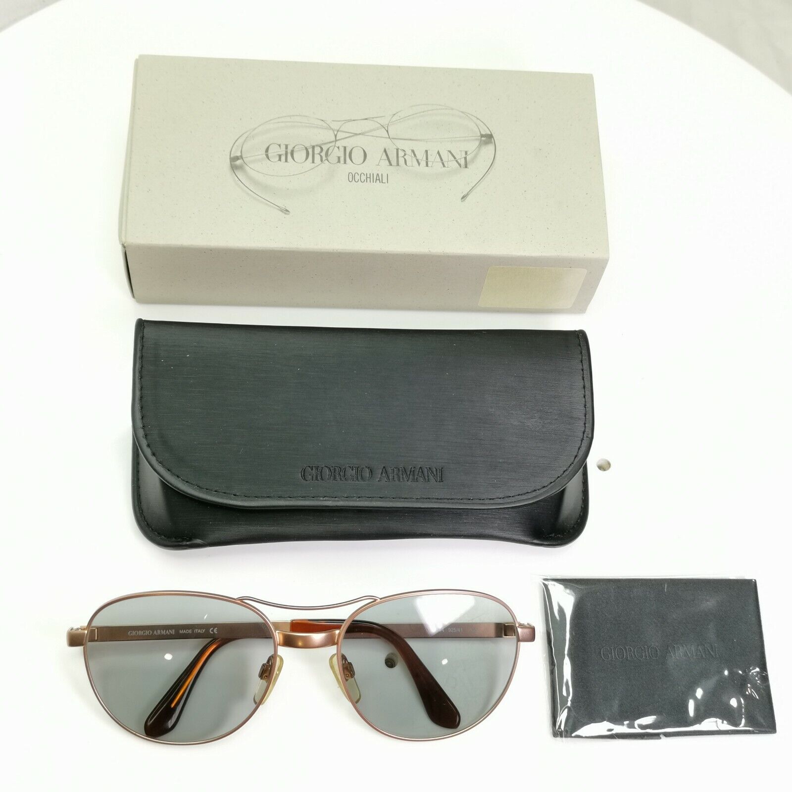 Authentic Giorgio Armani 1997 Vintage Sunglasses Gold Metal Men Women 644 925/41