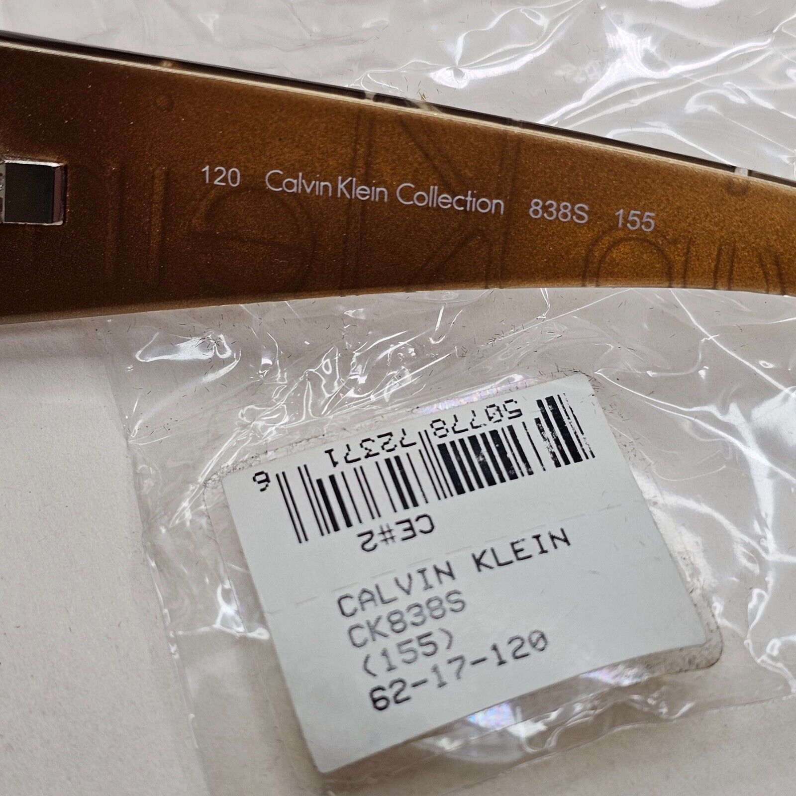 Calvin Klein Sunglasses 2005 Vintage Brown Wrap Gradient 838S 155 121124