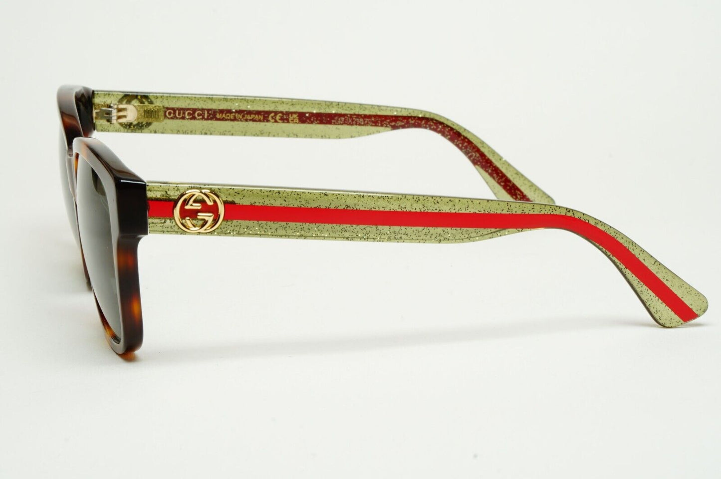 Gucci Sunglasses 2017 Brown Green Square Red Stripe GG0038ON 002 54mm 100225