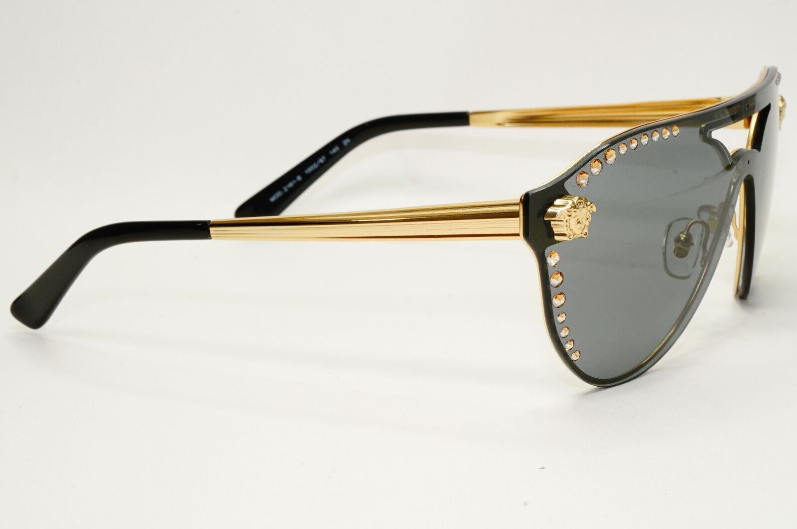 Versace Sunglasses Gold Diamante Medusa Grey Unisex MOD VE 2161-B 1002/87