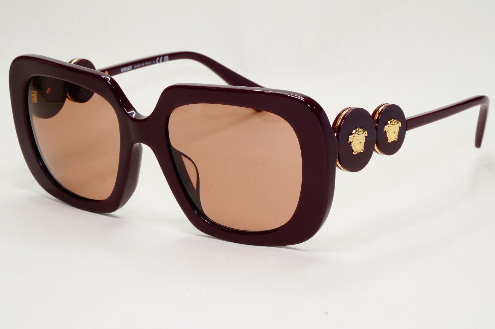 Versace Sunglasses Bordeaux Red Brown Gold Square Medusa MOD VE 4434-F 5382/73