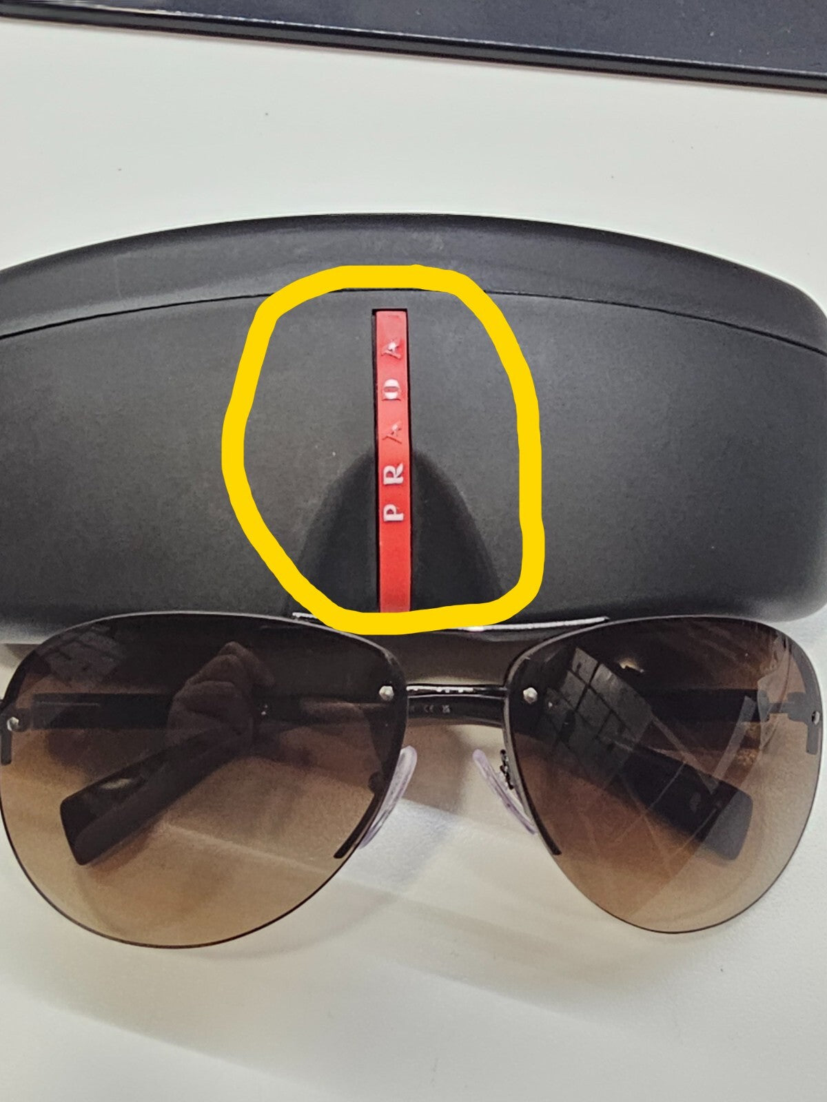Prada Sunglasses Brown Gradient Pilot Rimless PS56MS SPS 56M 5AV-6S1 62mm [a]