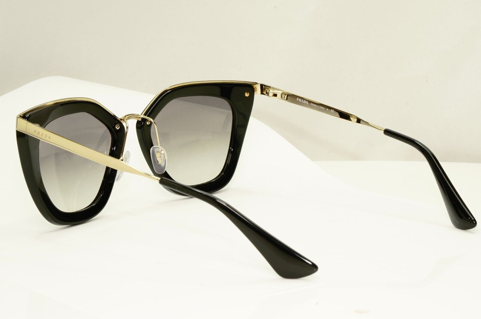 Prada Cinema Black Sunglasses Gold Square Gradient Grey PR53SS SPR 53S 1AB-0A7