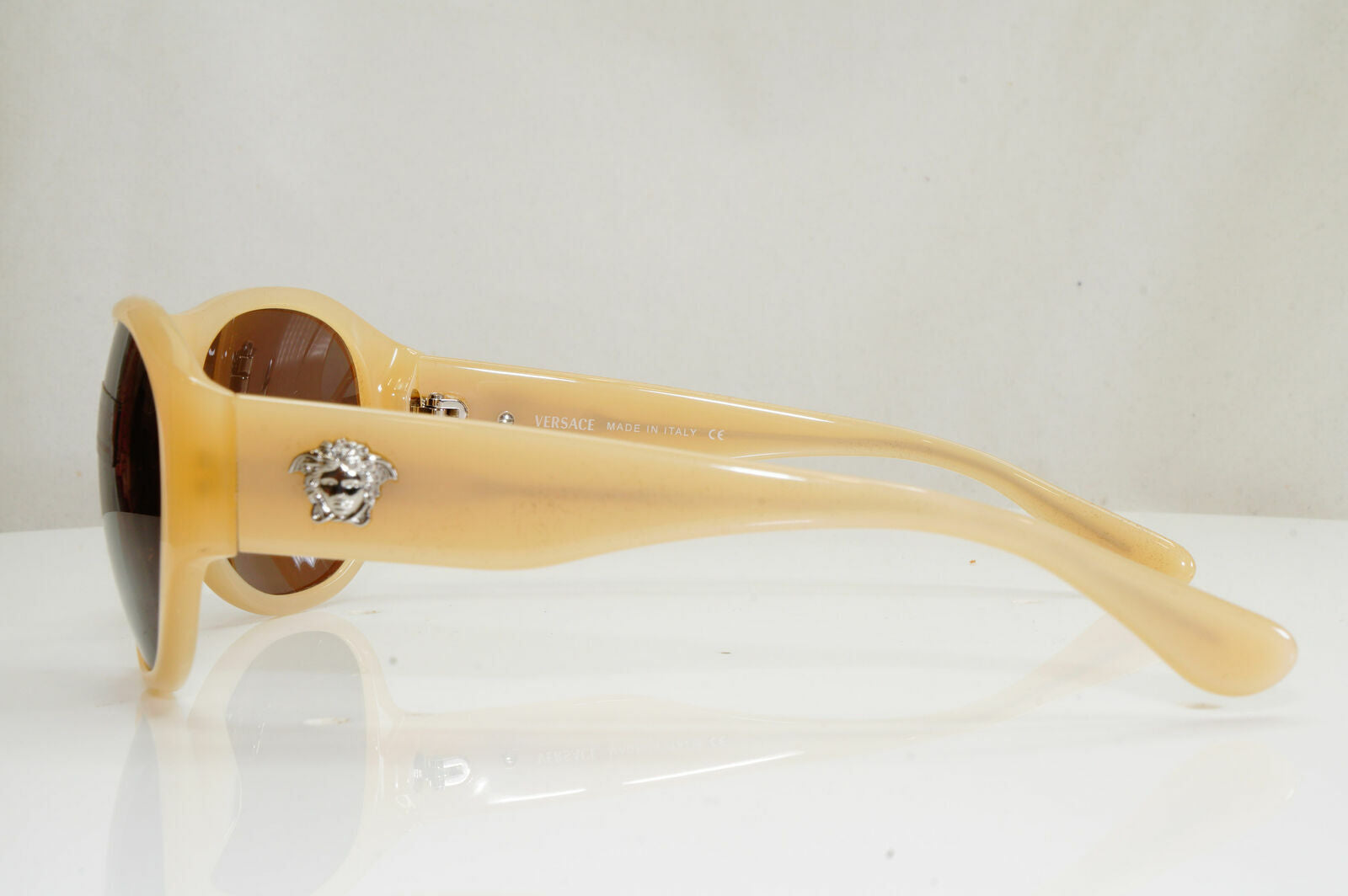 Versace Nude Silver Medusa Beige Sunglasses Square Womens 4058 329/3 28505