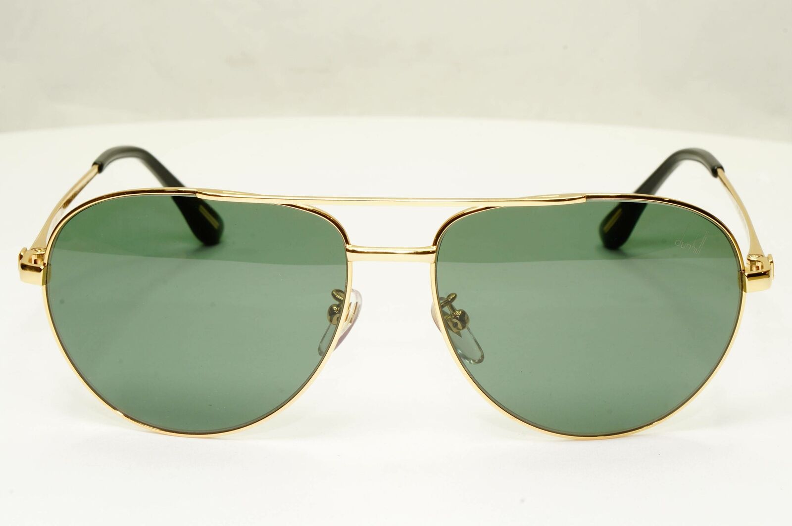 Authentic Dunhill Polarized Gold Metal Pilot Green Mens Sunglasses SDH 193 300P