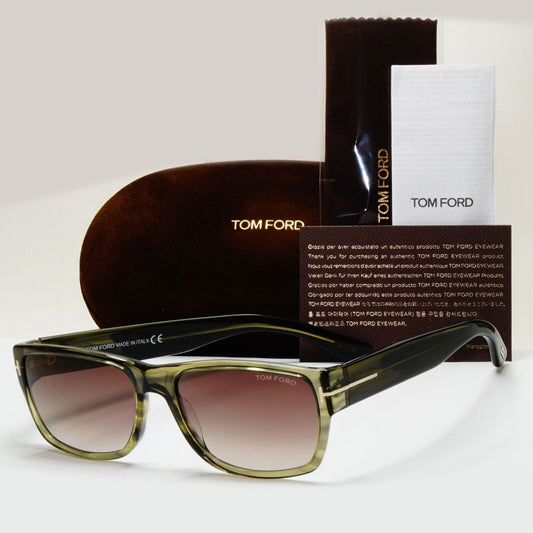 Tom Ford Sunglasses Mason Green Transparent Brown Grad FT0445 TF 445 95K 56mm