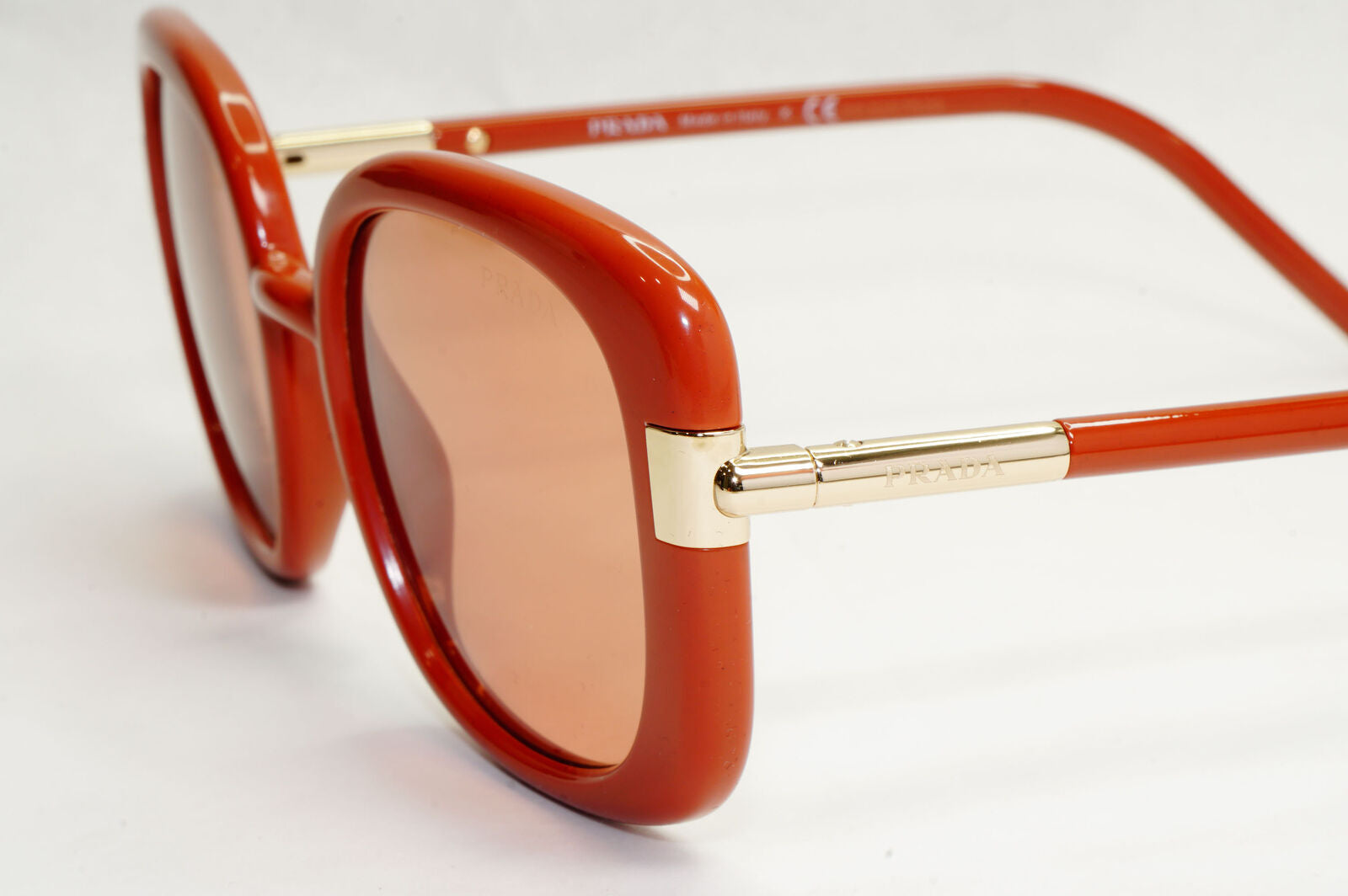 Prada Sunglasses Brown Square Gold PR04WS SPR 04W VAM-1P1 53mm