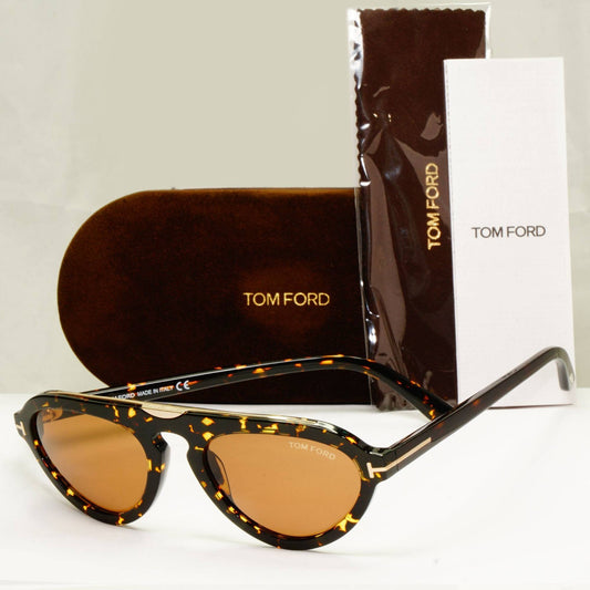 Tom Ford Sunglasses Milo-02 Brown Tortoise Gold FT0737 TF 737 56E 54mm