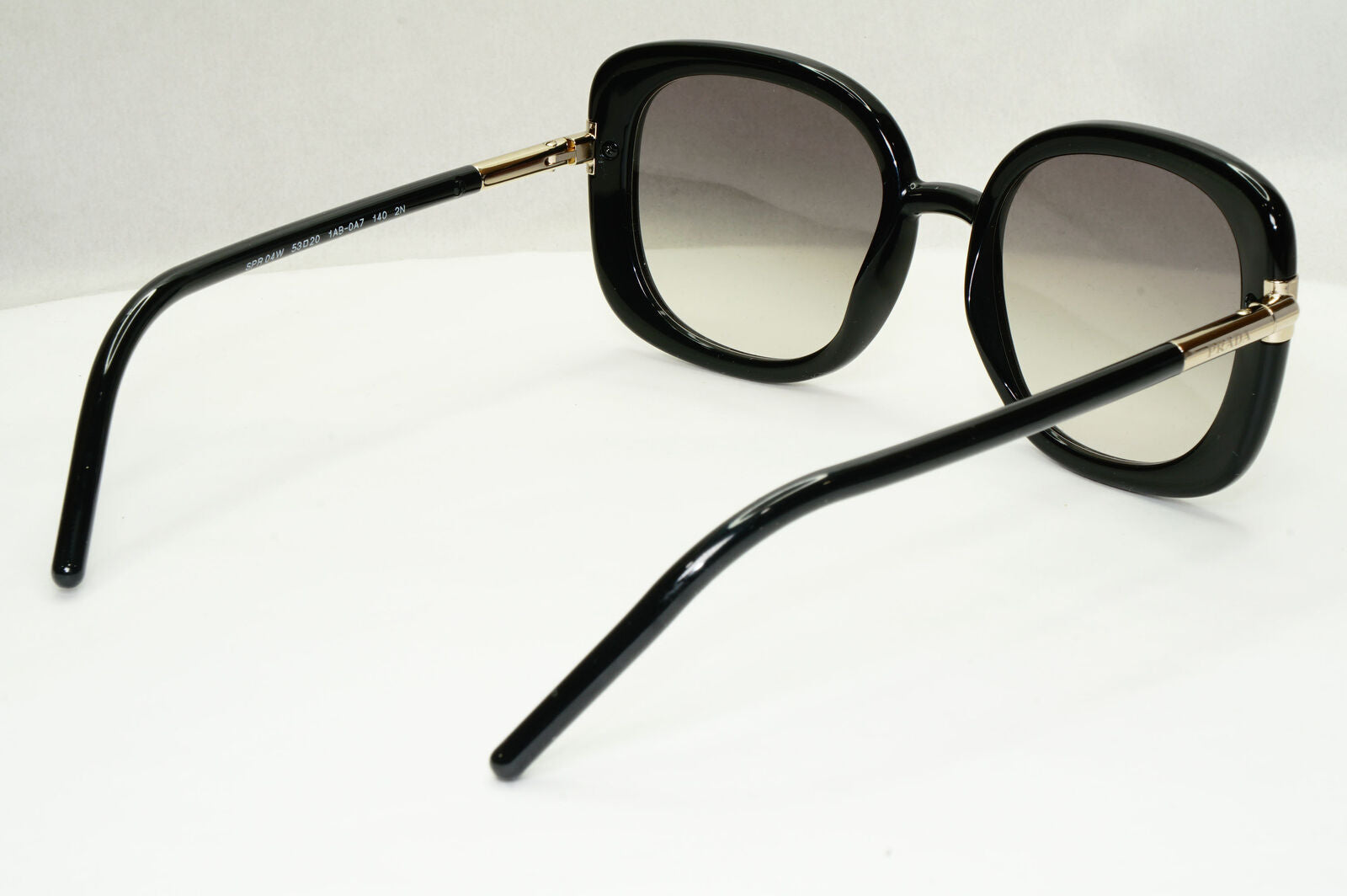 Prada Sunglasses Black Gold Square Grey Gradient 53mm PR04WS SPR 04W 1AB-0A7