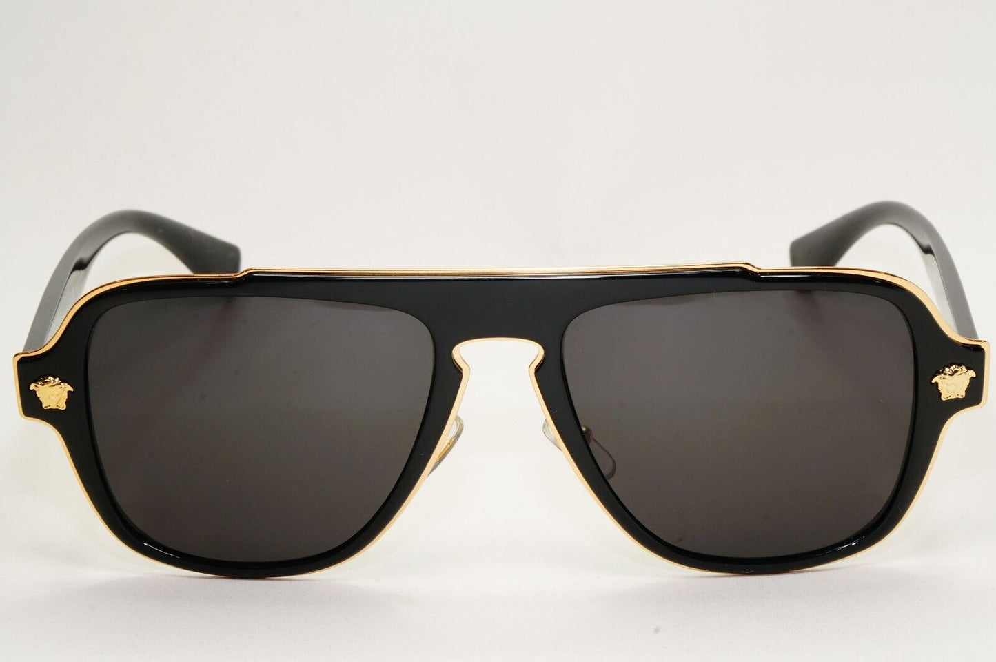 Versace Sunglasses Black Gold Medusa Glossy Square MOD VE 2199 1002/81 260724