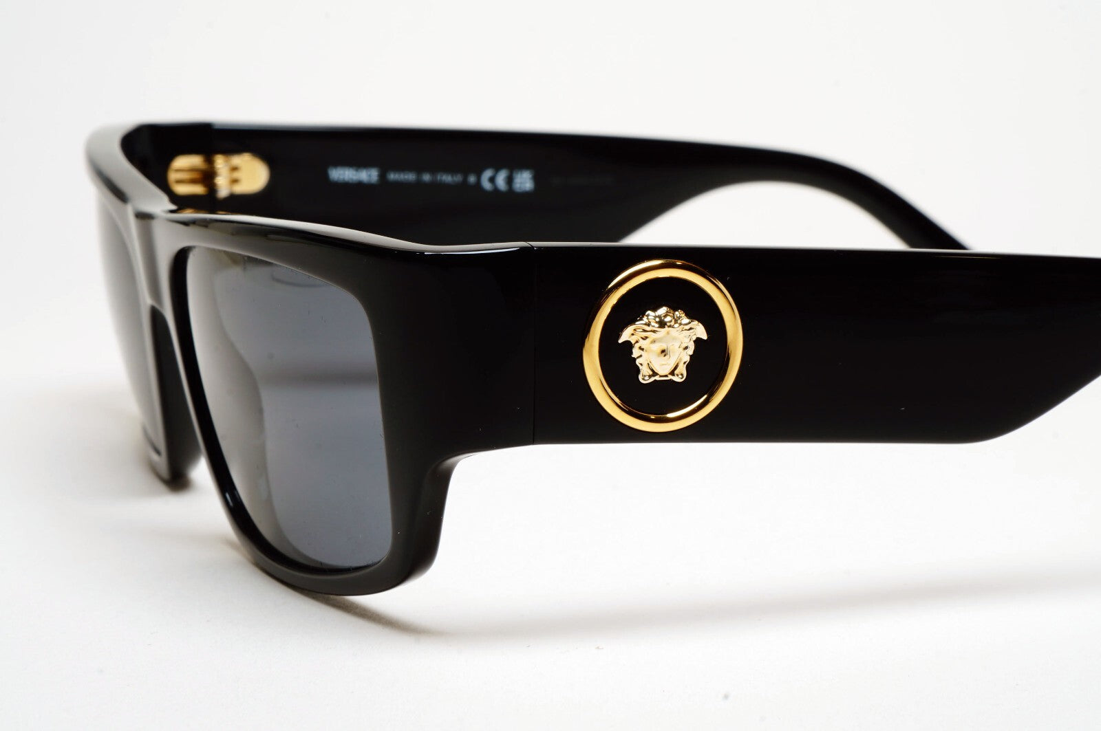 Versace Sunglasses Black Gold Medusa Rectangle RB 4385 GB1/87 56mm