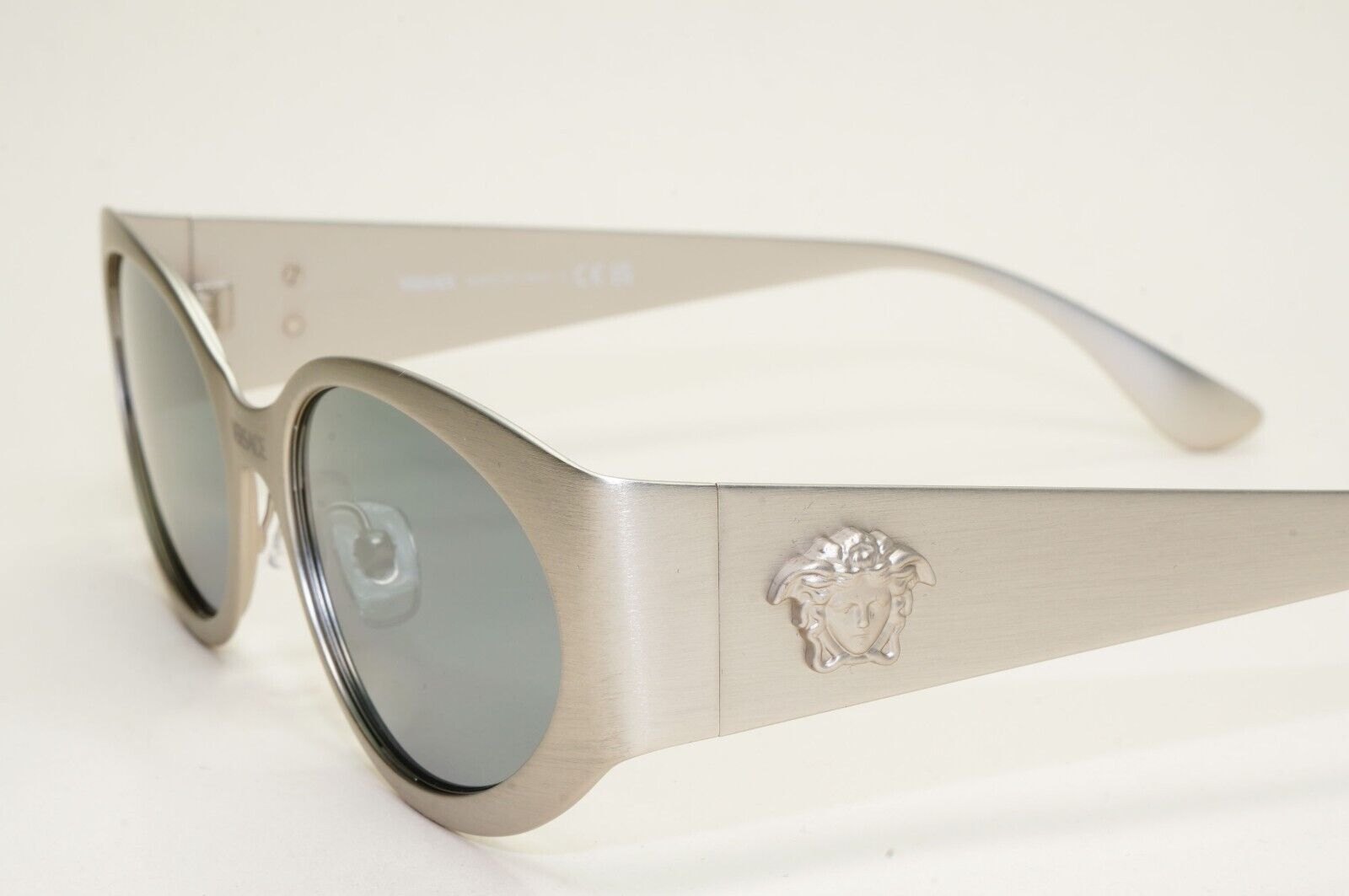 Versace Sunglasses Brushed Silver Medusa Grey Silver Mirror MOD VE 2263 1266/6G