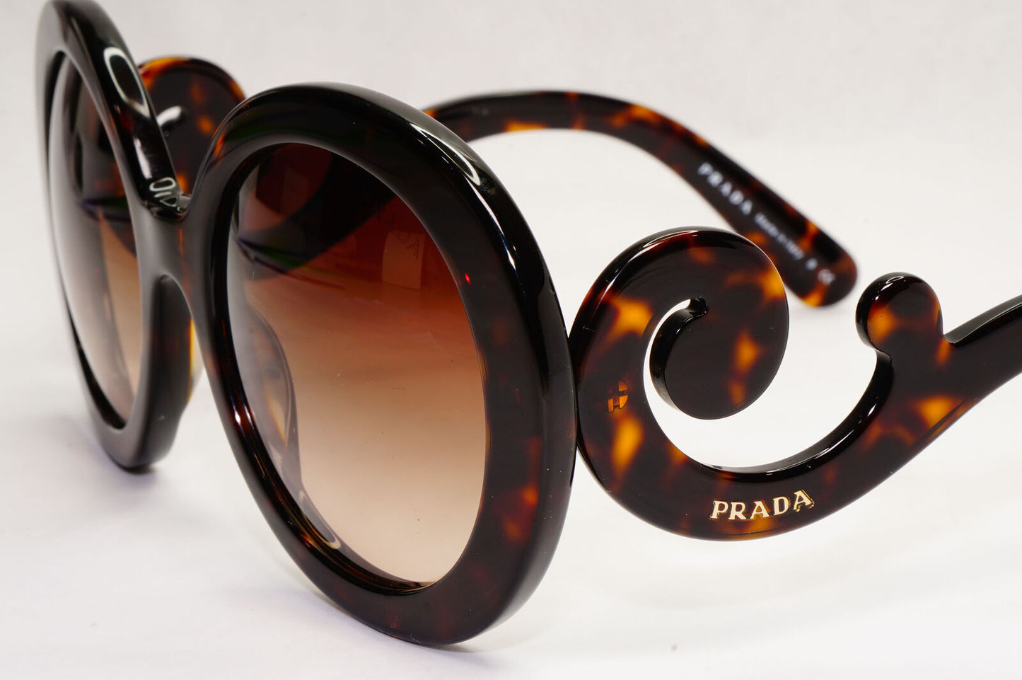Prada Sunglasses Baroque Swirl Round Brown Tortoise PR27NS SPR 27N 2AU6S1 270124