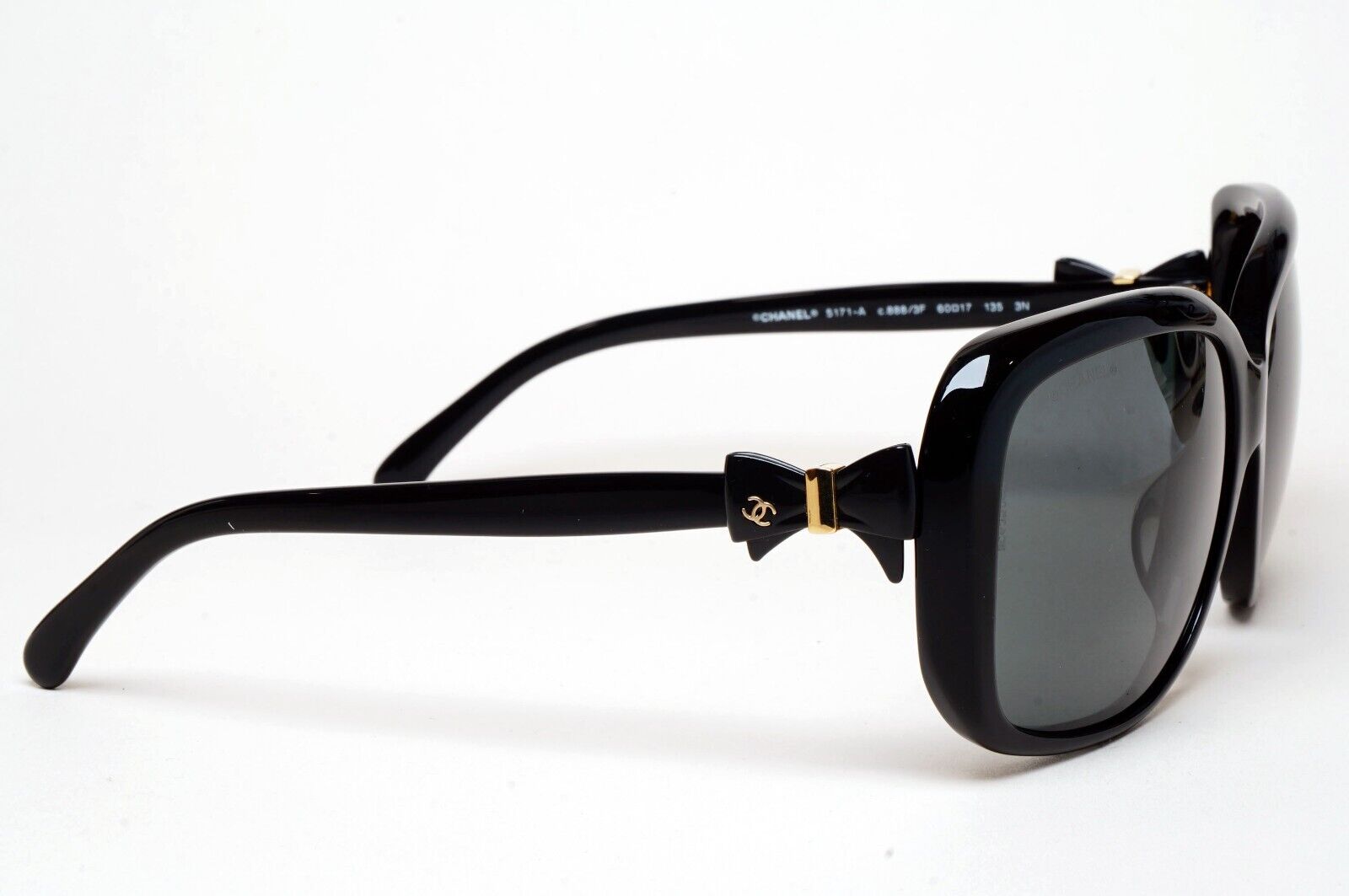 Chanel Sunglasses 2011 Bows Vintage Black Square 5171-A c.888/3F 220125