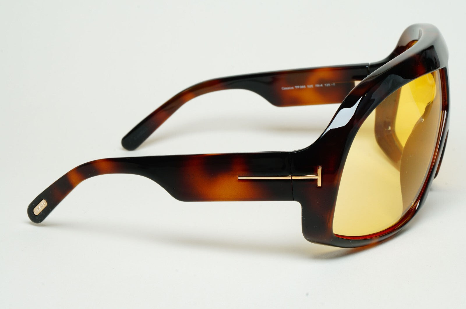 Tom Ford Sunglasses Cassius Brown Tortoise Yellow Wrap Visor FT0965 TF 965 52E A