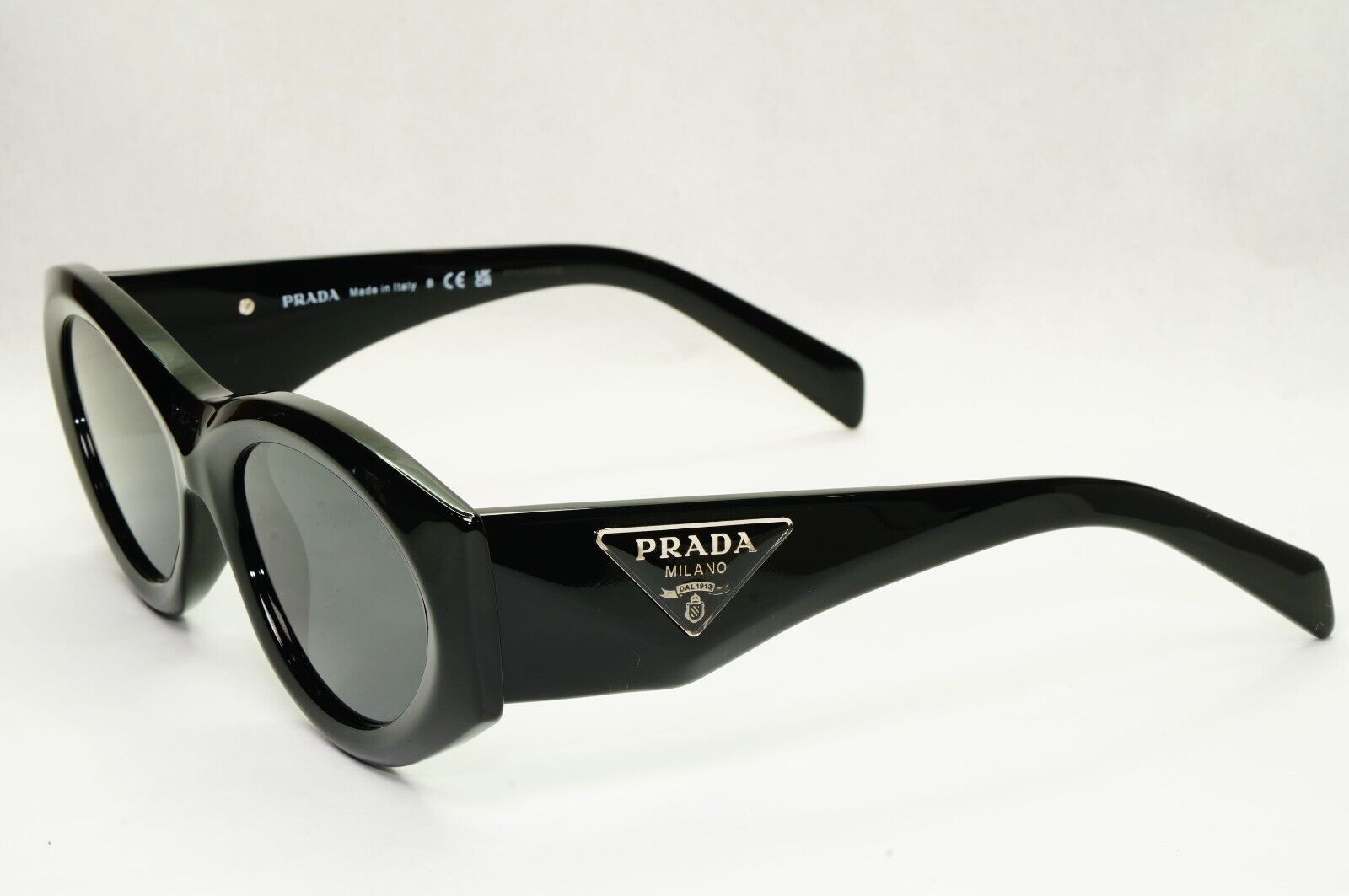 Prada Triangle Sunglasses Black Symbole Square PR20ZS SPR 20Z 1AB-5S0