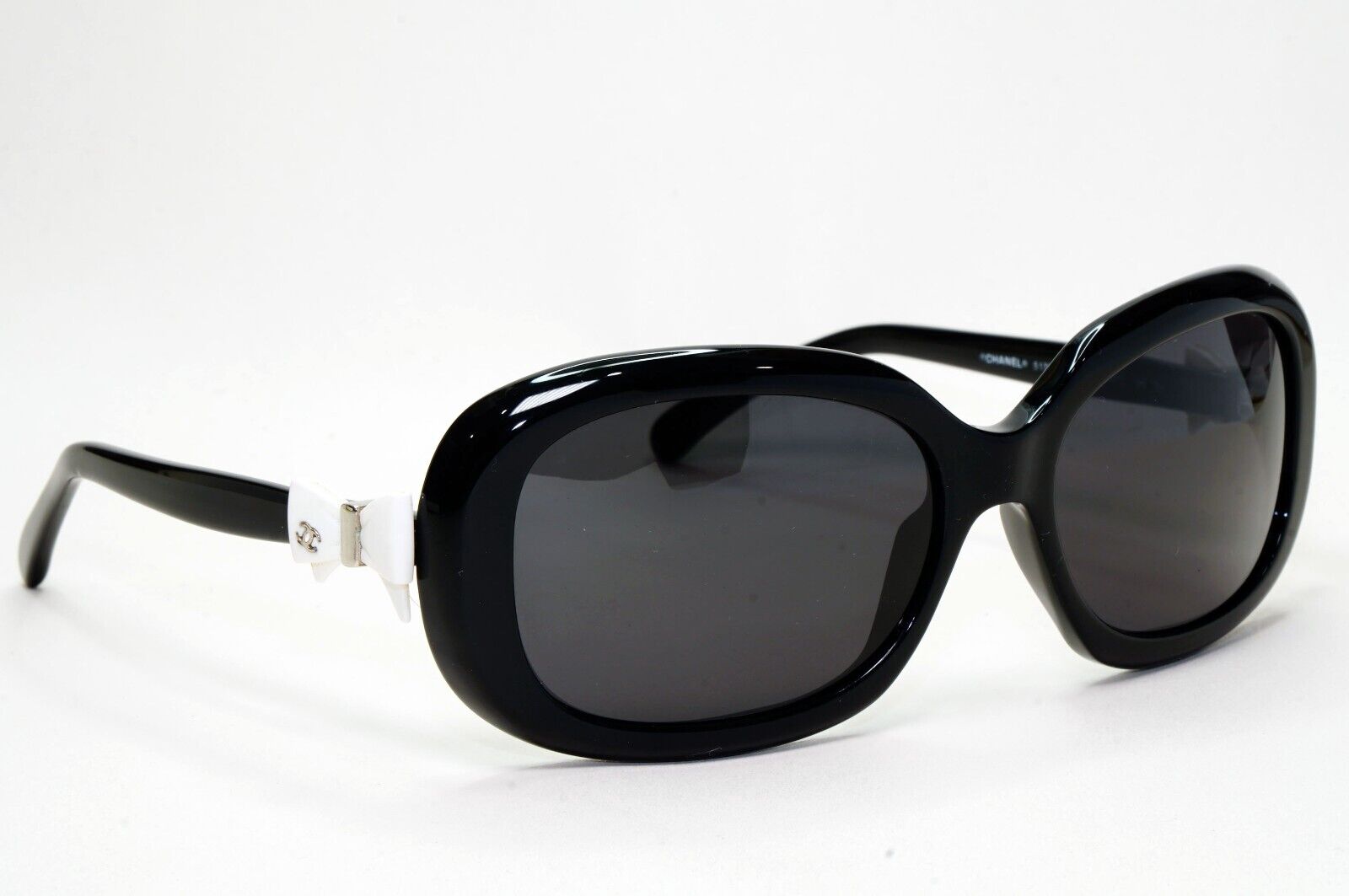 Chanel Sunglasses Bow White Black Square Year 2010 5170 c.501/3C 50mm 230924