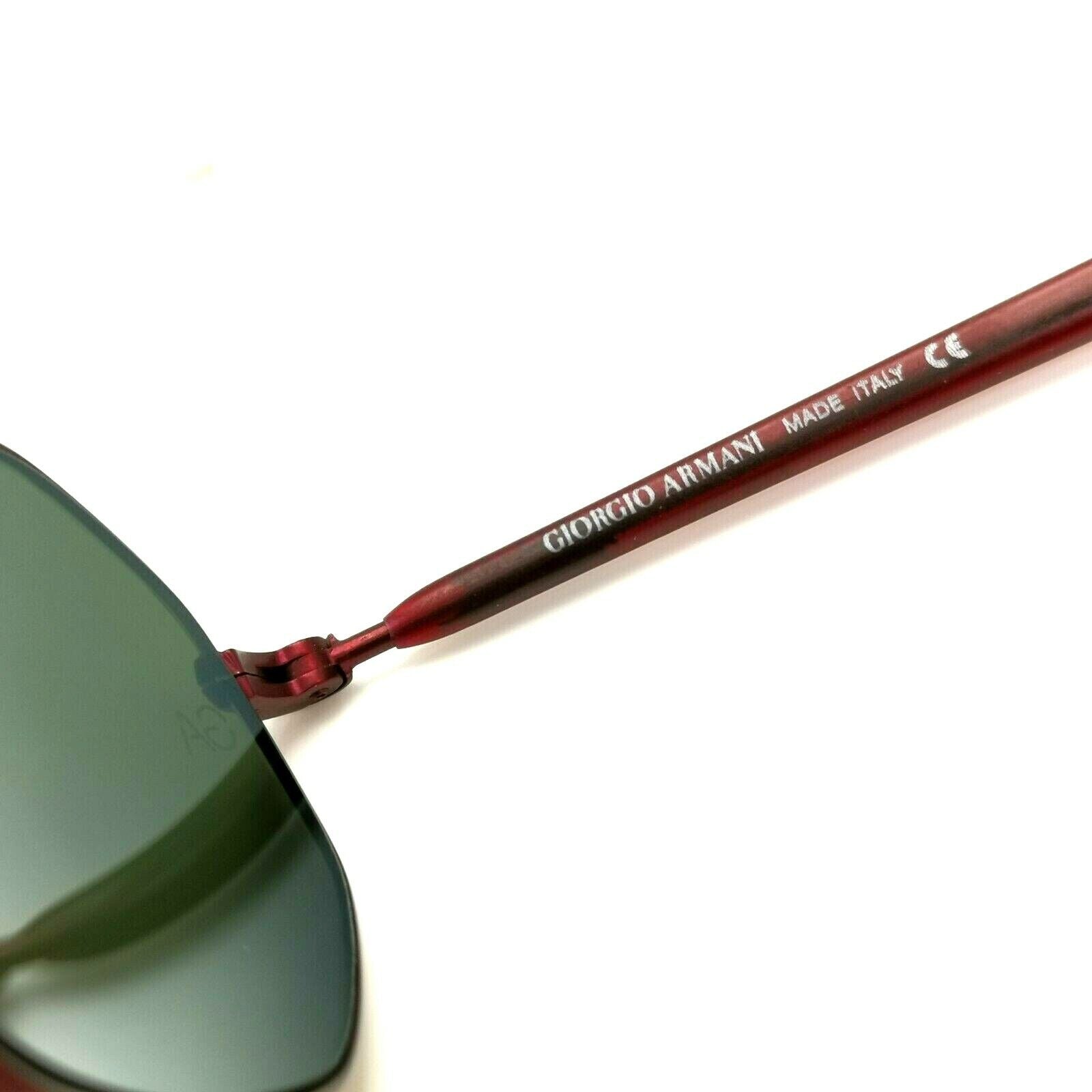Giorgio Armani 1997 Vintage Sunglasses Burgundy Octagon Glass Lens 664 1052