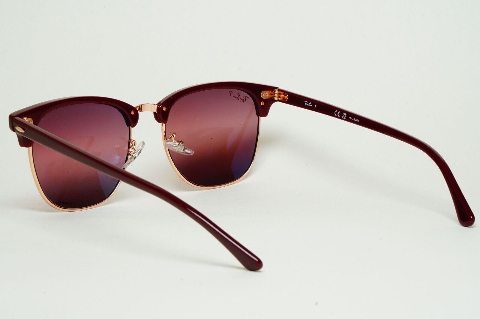 Ray-Ban Sunglasses Clubmaster Chromance Polarized Red Bordeaux RB 3016F 1365/G9