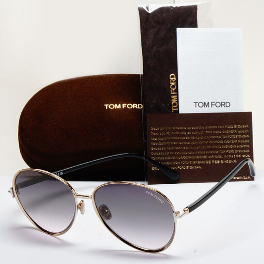 Tom Ford Sunglasses Rio Gold Black Grey Gradient Metal Pilot FT1028 TF 1028 28B
