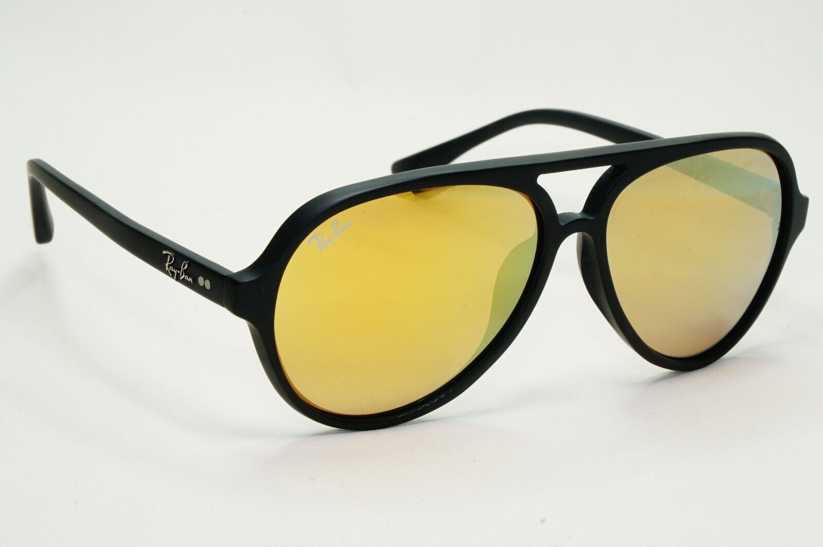 Ray-Ban Sunglasses 2010 Vintage CATS 5000 Rare Black Gold RB 4125-F 901S/93