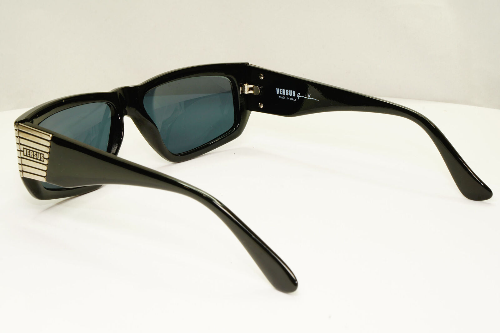 Versus 1995 Vintage Black Silver Sunglasses by Gianni Versace MOD EZ7 COL 852