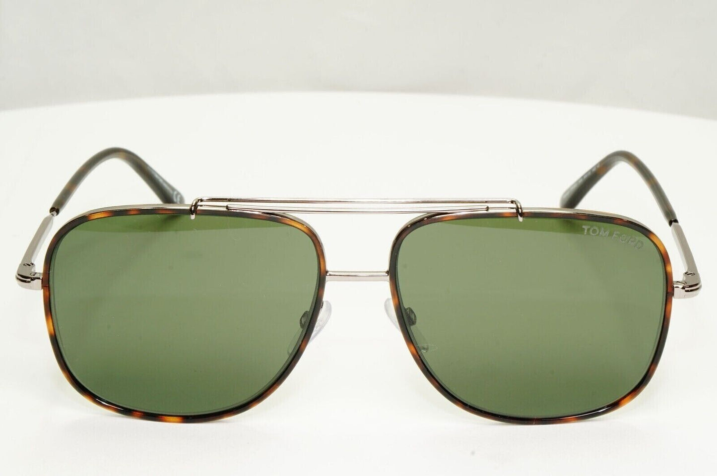 Tom Ford Sunglasses Benton Silver Ruthenium Green Pilot TF 693 14N FT0693 [a]