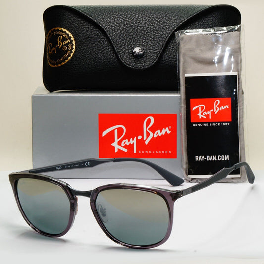 Ray-Ban Sunglasses Grey Transparent Silver Mirror Square RB 4299 606/88
