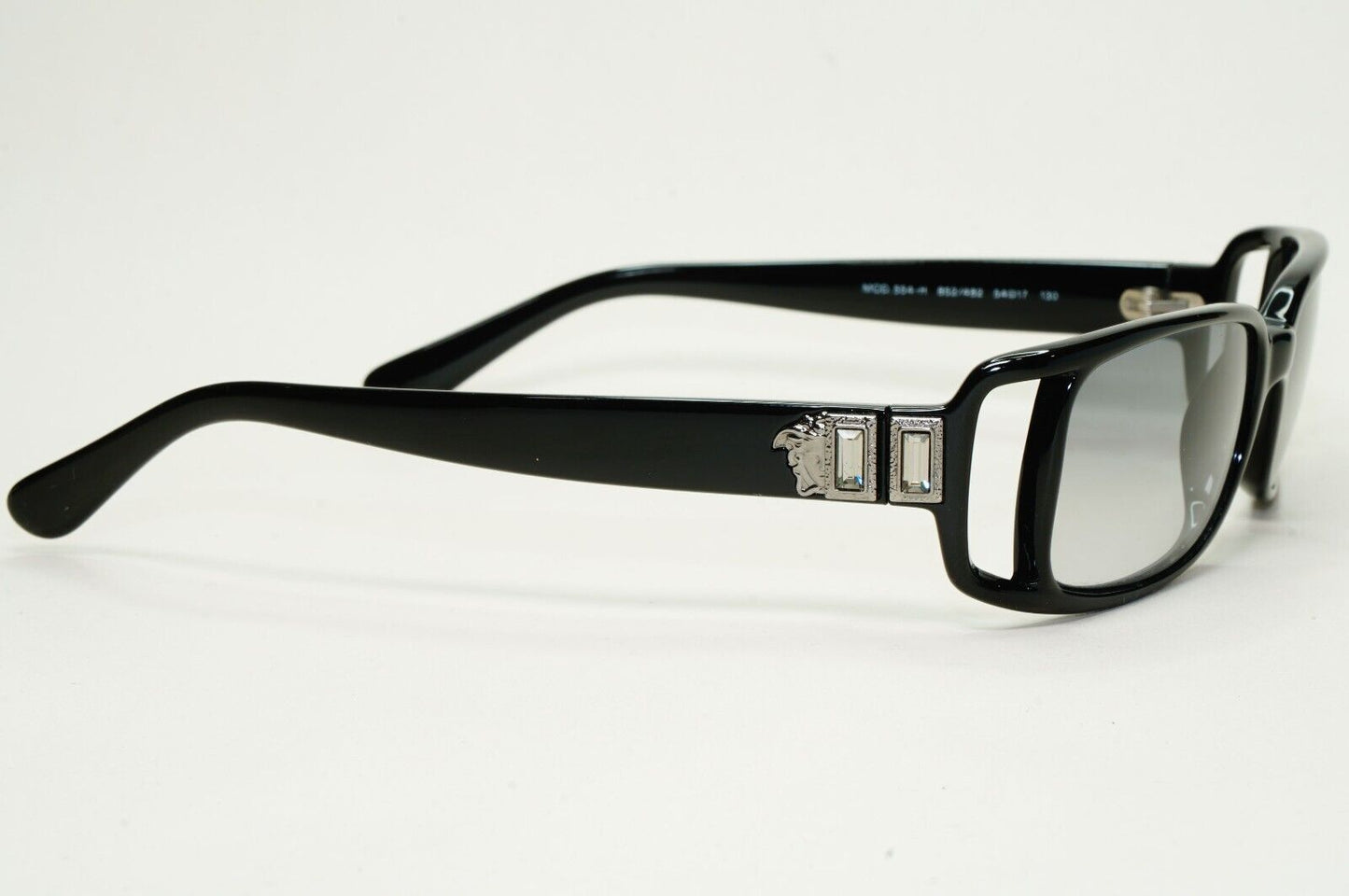 Versace Sunglasses 1998 Vintage Black Square Unisex MOD 554-H 852/482 050824