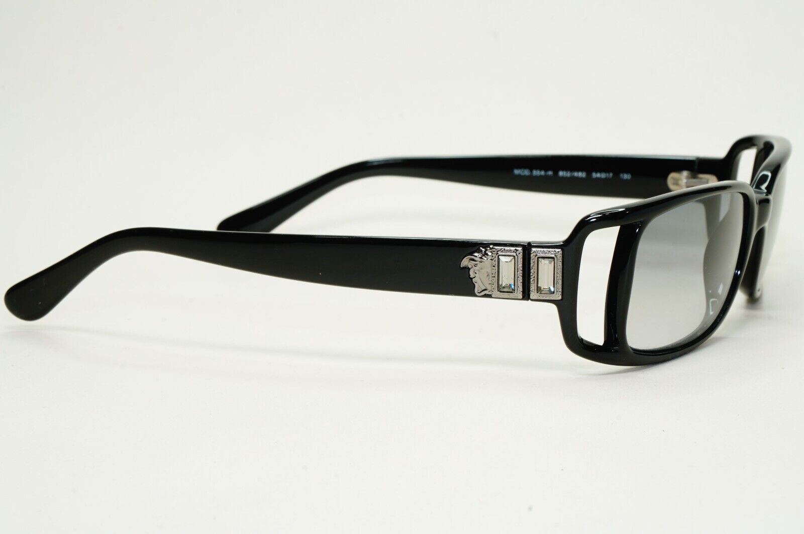 Versace Sunglasses 1998 Vintage Black Square Unisex MOD 554-H 852/482 050824